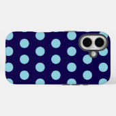 Vetgedrukte blauwe stippen Case-Mate iPhone case (Achterkant (horizontaal))