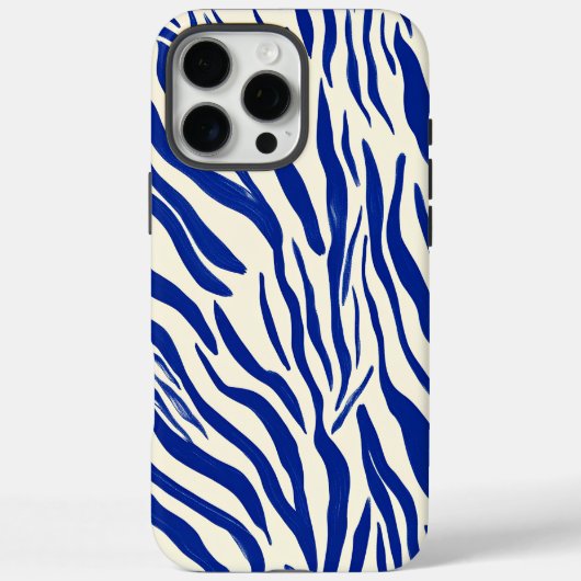 Vetgedrukte blauwe zebraprint: modern minimalistis Case-Mate iPhone case (Achterkant)