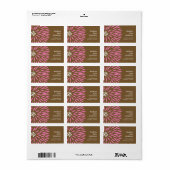 Vetgedrukte bloem op bruine retour adreslabels. etiket (Full Sheet)