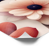 Vetgedrukte bloemen en bladeren patroon roze perfect poster (Hoek)