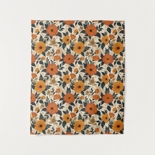 Vetgedrukte bloemen geometrie achtergrond wandkleed (Voorkant)