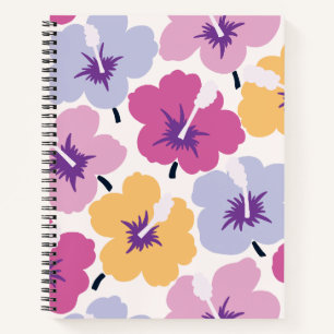 Vetgedrukte bloemen krabbels veelkleurig notitieboek