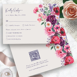 Vetgedrukte bloemen RSVP-kaart RSVP Kaartje
