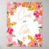 Vetgedrukte bloemen script kaarten geschenken vrij poster (Voorkant)