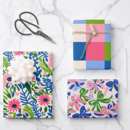 Vetgedrukte Bloemen Vierkante Boog Patroon Maximal Inpakpapier Vel