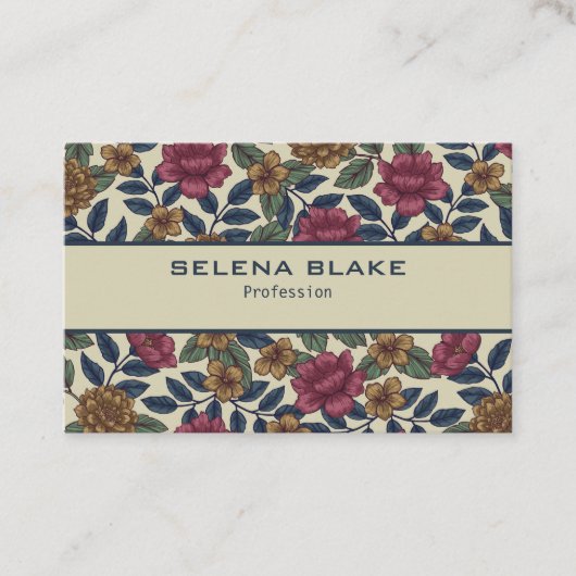 Vetgedrukte bloemige elegantie | Stijlvol Modern Visitekaartje (Voorkant)