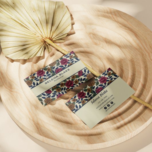 Vetgedrukte bloemige elegantie | Stijlvol Modern Visitekaartje