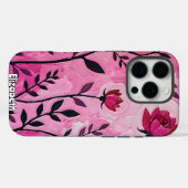 Vetgedrukte bloemkunst in roze Case-Mate iPhone case (Achterkant (horizontaal))