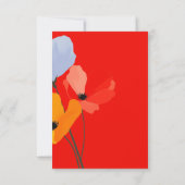 Vetgedrukte Bloempapaver Dank u kaarten (Achterkant)