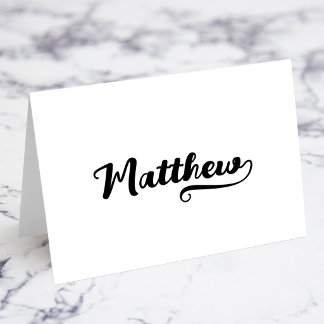 Vetgedrukte Borstel Script W Swash Naam Plaatskaar Kaart
