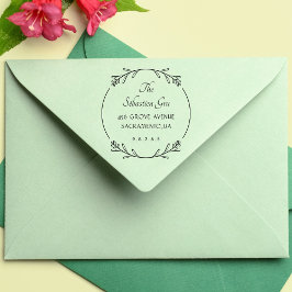 Vetgedrukte botanische krans zelfinktende stempel