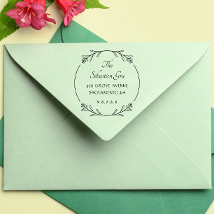 Vetgedrukte botanische krans  zelfinktende stempel