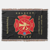 Vetgedrukte Brandweerman Maltese Cross Art Deken (Voorkant)