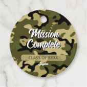 Vetgedrukte camouflage groen, bruin, bruin en zwar bedankjes labels (Voorkant)