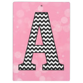 Vetgedrukte Chevron Letter A op Bubblegum Pink Klembord (Achterkant)