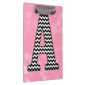 Vetgedrukte Chevron Letter A op Bubblegum Pink Klembord (Rechts)