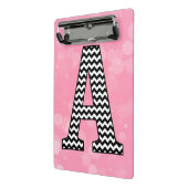 Vetgedrukte Chevron Letter A op Bubblegum Pink Mini Klembord (Angled2)