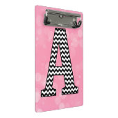 Vetgedrukte Chevron Letter A op Bubblegum Pink Mini Klembord (Schuin)