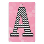 Vetgedrukte Chevron Letter A op Bubblegum Pink Mini Klembord (Achterkant)