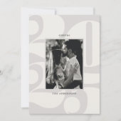 Vetgedrukte cijfers juichen nieuwjaarsfoto toe feestdagenkaart (Voorkant)