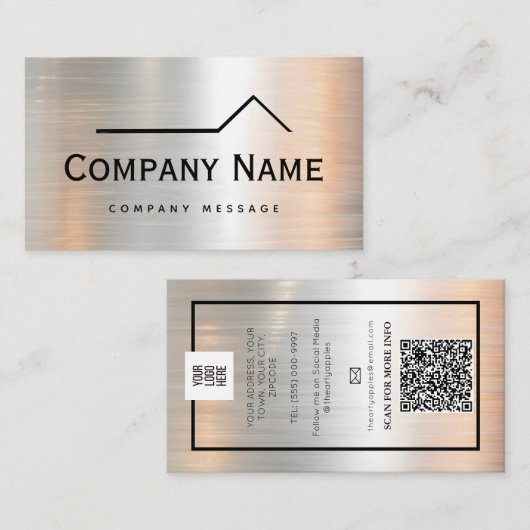 Vetgedrukte dakreparaties en onderhoudsservice Met Visitekaartje (Voorkant / Achterkant)