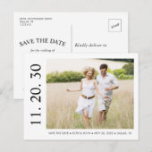 Vetgedrukte data Aangepaste foto Opslaan van de da Uitnodiging Briefkaart (Voorkant / Achterkant)