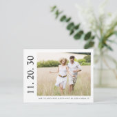 Vetgedrukte data Aangepaste foto Opslaan van de da Uitnodiging Briefkaart (Staand voorkant)