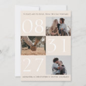 Vetgedrukte datum Triple Photo Save the Date Kaart (Voorkant)