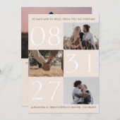 Vetgedrukte datum Triple Photo Save the Date Kaart (Voorkant / Achterkant)