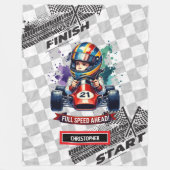 Vetgedrukte deken Sport Auto Rijden Little Boy (Voorkant)