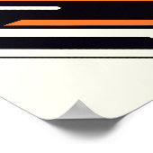 Vetgedrukte diagonale strepen in Sinaasappel, zwar Poster (Hoek)