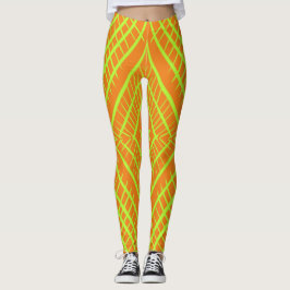 Vetgedrukte diamanten, felgroene strepen, Sinaasap Leggings