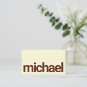 Vetgedrukte eenvoud Bruin & Crème Scannable Arcode Visitekaartje (Staand voorkant)