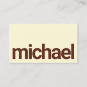 Vetgedrukte eenvoud Bruin & Crème Scannable Arcode Visitekaartje (Voorkant)