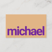 Vetgedrukte eenvoud Paarse & perzik scanbare Qrcod Visitekaartje (Voorkant)