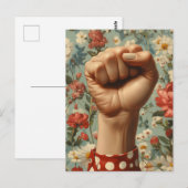 Vetgedrukte eerste bloemige achtergrond briefkaart (Voorkant / Achterkant)