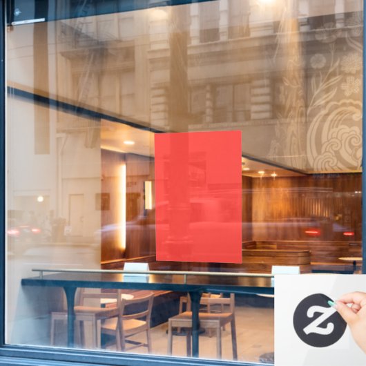 Vetgedrukte effen rode achtergrond raamsticker (Cafe Raam)