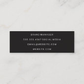 Vetgedrukte en cursieve tekst mini visitekaartje (Achterkant)