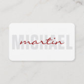 Vetgedrukte en cursieve tekst (rood) visitekaartje (Voorkant)