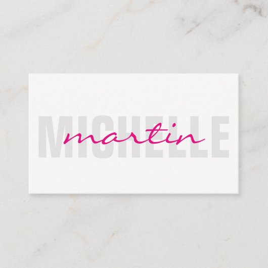 Vetgedrukte en cursieve tekst visitekaartje (Voorkant)