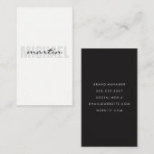 Vetgedrukte en cursieve tekst visitekaartje (Voorkant / Achterkant)