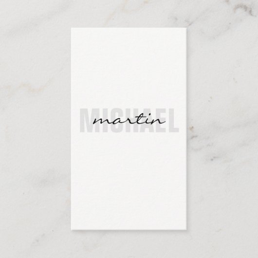 Vetgedrukte en cursieve tekst visitekaartje (Voorkant)