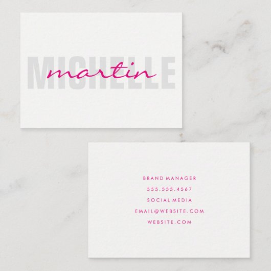 Vetgedrukte en cursieve tekst visitekaartje (Voorkant / Achterkant)