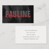 Vetgedrukte en Fancy tekst | Zwarte textuur Visitekaartje (Voorkant / Achterkant)