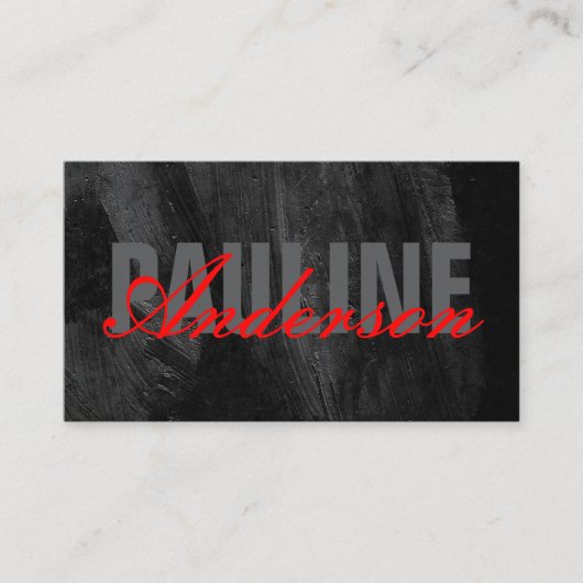 Vetgedrukte en Fancy tekst | Zwarte textuur Visitekaartje (Voorkant)