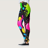 Vetgedrukte en heldere verfspatten leggings (Links)