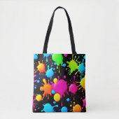 Vetgedrukte en heldere verfspatten tote bag (Voorkant)