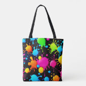Vetgedrukte en heldere verfspatten tote bag (Achterkant)