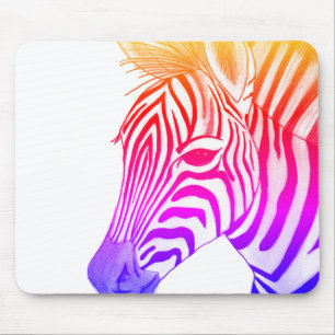 Vetgedrukte en kleurrijke zebra tekening muismat