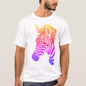 Vetgedrukte en kleurrijke zebra tekening t-shirt (Voorkant)